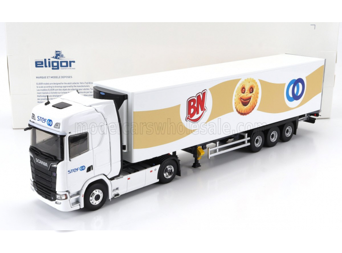 SCANIA S770 V8 Truck Semi-frigo Stef Bn Transports (2021), White Ochre