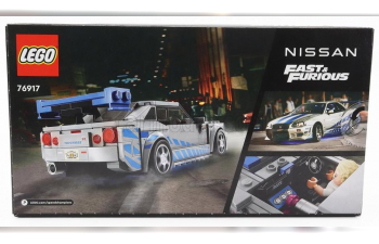 NISSAN Lego Speed Champion - Skyline Gt-r (r34) 1999 - Brian O'conner - Fast & Furious Ii (2003) - 319 Pezzi - 319 Pieces, Silver Blue