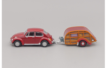 (Б/У) VOLKSWAGEN Beetle с прицепом, dark red