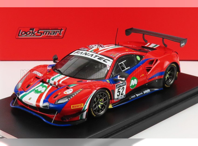 FERRARI 488 Gt3 Evo Team Af Corse N 52 2nd Pro-am Class 24h Spa 2021 A.bertolini - J.wartique - L.machiels - A.rovera, Red Blue