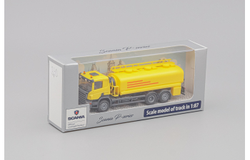 SCANIA P 6х2 поливомоечная цистерна, жёлтый