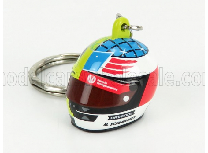 SCHUBERTH HELMET F1 Portachiavi Casco - Keyring Helmet Mild Seven Benetton B194 Ford N 5 Demonstration Run Belgium Spa Gp (2017) Mick Schumacher, Yellow Green Red Black Blue