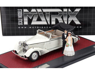 MAYBACH Zeppelin Ds8 Cabriolet Open (1934) - Matrimonio - Just Married - Wedding With 2 Figures, White