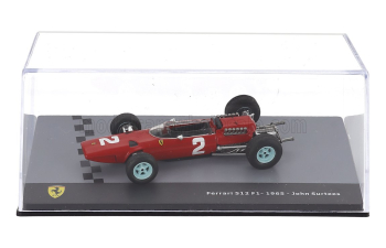 FERRARI F1 512 №2 Season (1965) John Surtees - Con Vetrina - With Showcase, Red