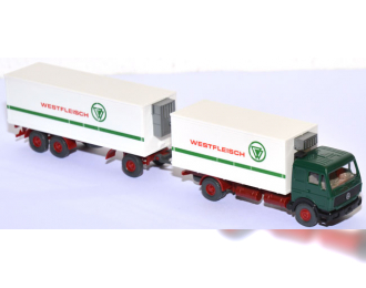 MERCEDES-BENZ NG 1638 Truck / Trailer "Westfleisch", green / brownred / white