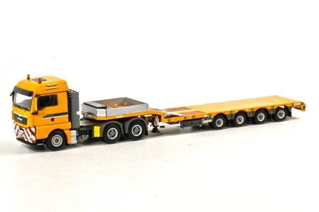 MAN TGX XLX Low Loader Semi (4 axle), Premium Line 1:50, желтый