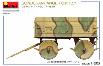 Сборная модель немецкий грузовой прицеп 1.5т / TRAILER German Cargo Trailer Military 1945