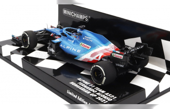 RENAULT F1 A521 Renault E-tech 20b Team Alpine №14 4th Hungary Gp (2021) Fernando Alonso, Blue Met Red White