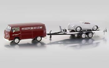 VOLKSWAGEN T2-a box van trailer / Porsche No.1 Porsche Classic, red