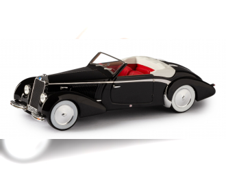 DELAGE D6-70 cabriolet top down (1939) , black