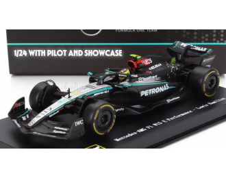 MERCEDES-BENZ GP F1 W15 Eq Performance Team Amg Petronas Motorsport №44 Season (2024) Lewis Hamilton - With Pilot And Showcase, Black Silver Green