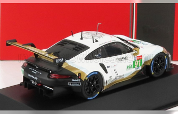 PORSCHE 911 991 Rsr 4.0l Flat-6 Porsche Gt Team N 91 2nd Lmgte Pro Class 24h Le Mans (2019) P.Pilet - E.bamber - N.tandy, White Black Gold