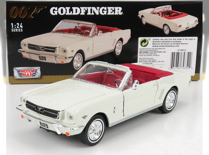 FORD Mustang Cabriolet Open (1964) - James Bond 007 - Goldfinger - Missione Goldfinger, White