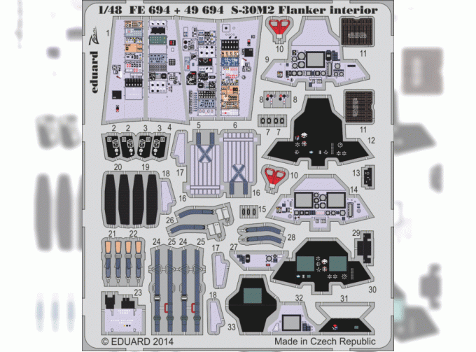 Фототравление Цветное фототравление для S-30M-2 Flanker interior S. A.