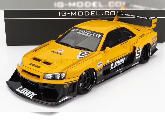 NISSAN Skyline Lb-er34 N 5 Super Silhouette Lbwk 1996, Yellow Black