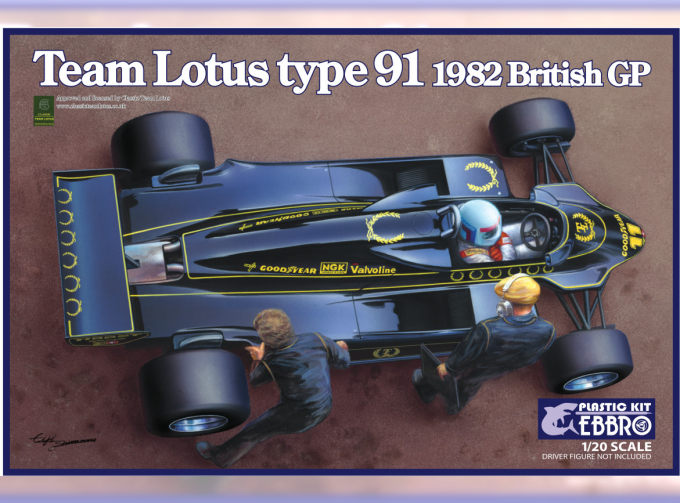 Сборная модель Спортивный автомобиль Team Lotus type 91 1982 British GP