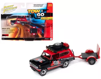 INTERNATIONAL Scout II (1979) с прицепом, красный/черный