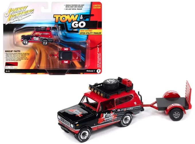 INTERNATIONAL Scout II (1979) с прицепом, красный/черный