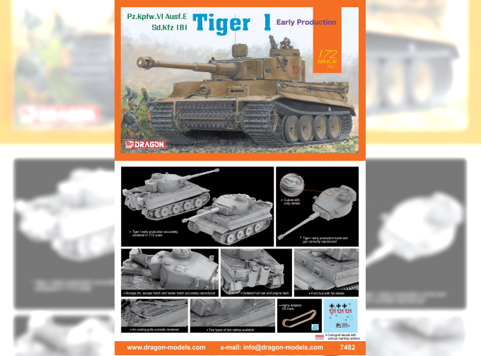 Сборная модель Танк Tiger I Early Production