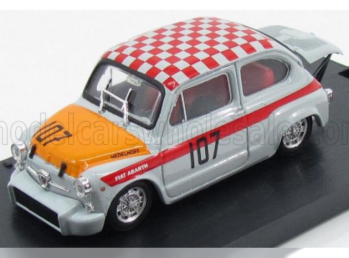 FIAT 600 ABARTH 1000 CORSA N 107 WINNER 500km NURBURGRING (1967) EDELHOF, GREY ORANGE