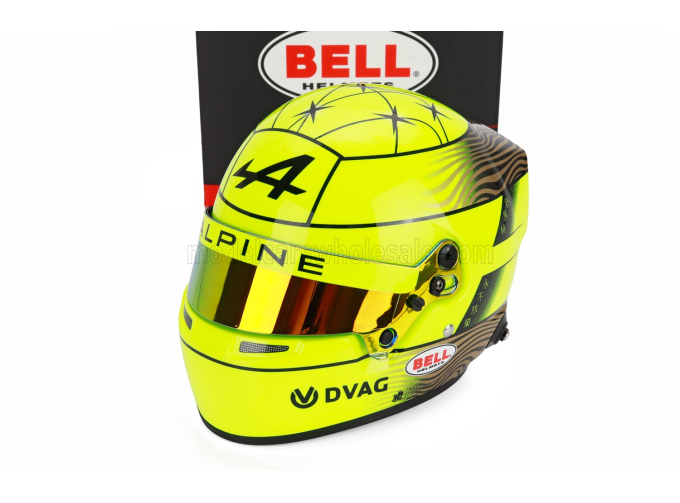BELL HELMET Casco Helmet Mick Schumacher Team Alpine Endurance Wec Season (2025), Yellow Fluo Black