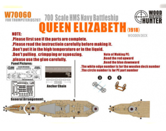 Набор деталей WWII Battleship HMS Queen Elizabeth 1918