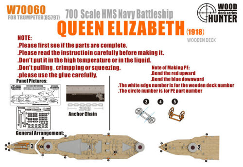Набор деталей WWII Battleship HMS Queen Elizabeth 1918
