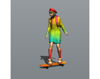 Фигурка Скейтерша 5, окрашенная