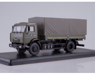 Камский грузовик 43253 бортовой с тентом, темно-зеленый