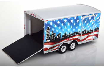 SONSTIGES Car Trailer Stars and Stripes, white red blue