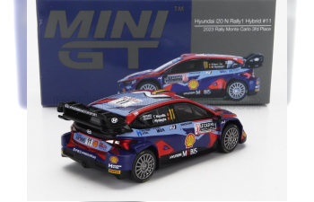 HYUNDAI I20 N Rally1 Team Shell Mobis Wrt №11 3rd Rally Montecarlo (2023) Thierry Neuville - Martijn Wydaeghe, 2 Tone Blue Red