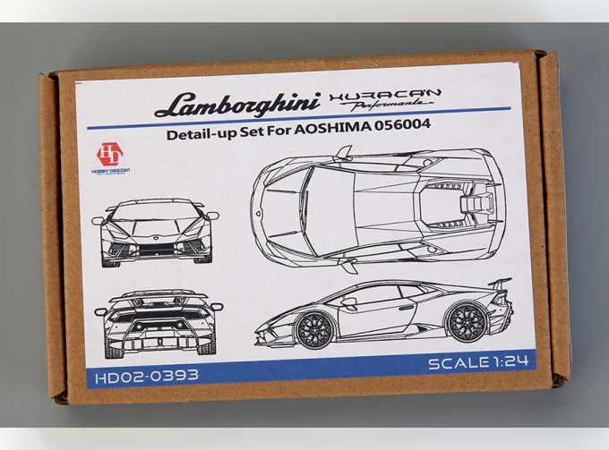 1/24 Lamborghini Huracan Performante Detail-UP Set For Aoshima 056004（PE+Resin+Metal Logo）