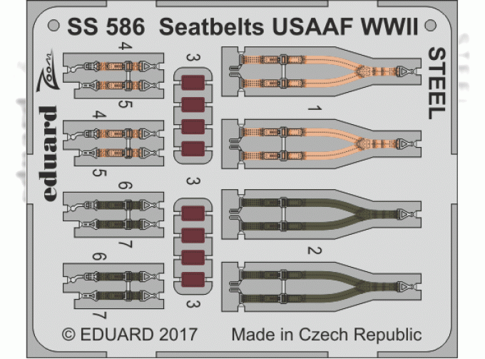 Фототравление для Ремни USAAF WWII, сталь