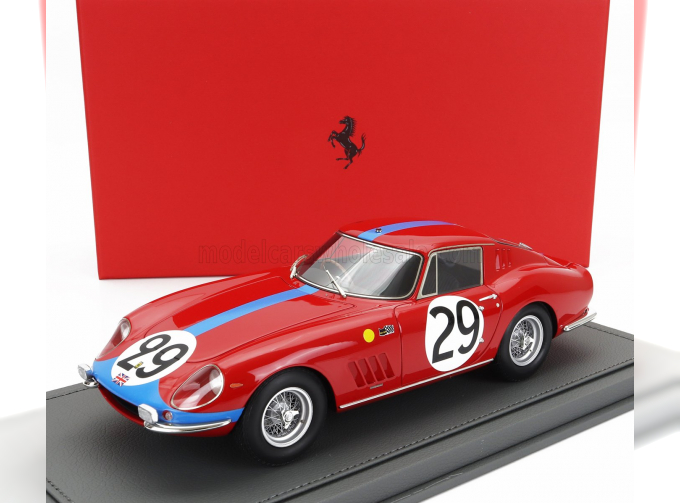 FERRARI 275 Gtb 3.3l V12 Team Maranello Concessionaires №29 24h Le Mans (1966) Piers Courage - Roy Pike - Con Vetrina - With Showcase, Red