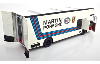 MERCEDES-BENZ O317 Truck Car Transporter Porsche Martini Racing (1968), white blue