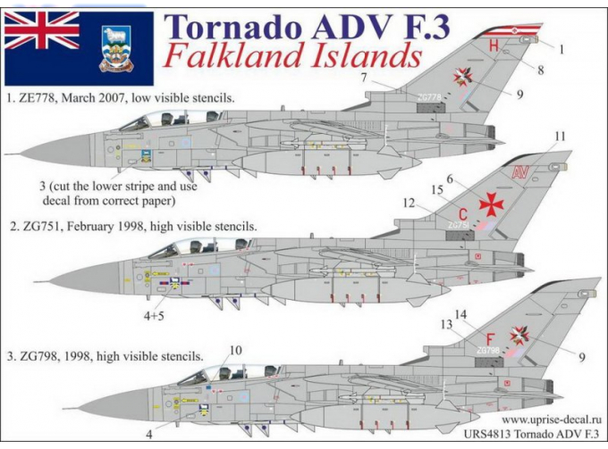 Декаль Tornado ADV F.3 Falkland Islands without stencils