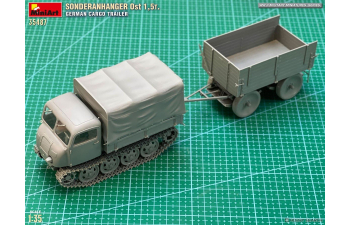 Сборная модель немецкий грузовой прицеп 1.5т / TRAILER German Cargo Trailer Military 1945