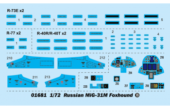 Сборная модель Советский истребитель-перехватчик Миг-31М (НАТО - Foxhound)