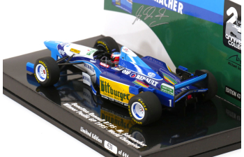BENETTON F1 B195 Team Mild Seven Renault №1 World Champion Winner Pacific Gp (1995) Michael Schumacher, Blue Yellow