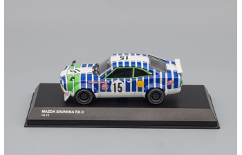 MAZDA Savanna RX-3 Racing #15, white / blue / green