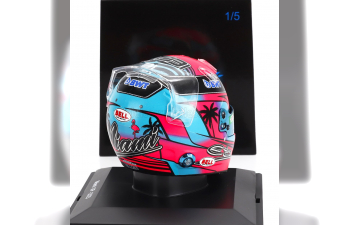 BELL HELMET F1 Casco Helmet Renault A523 Team Bwt Alpine №31 Miami Gp (2023) Esteban Ocon, Blue Pink Fucsia