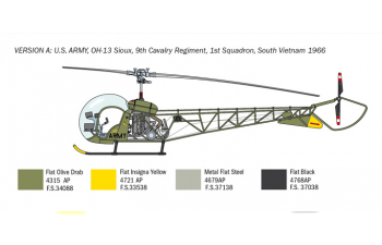 Сборная модель Вертолет OH-13 Sioux Korean War