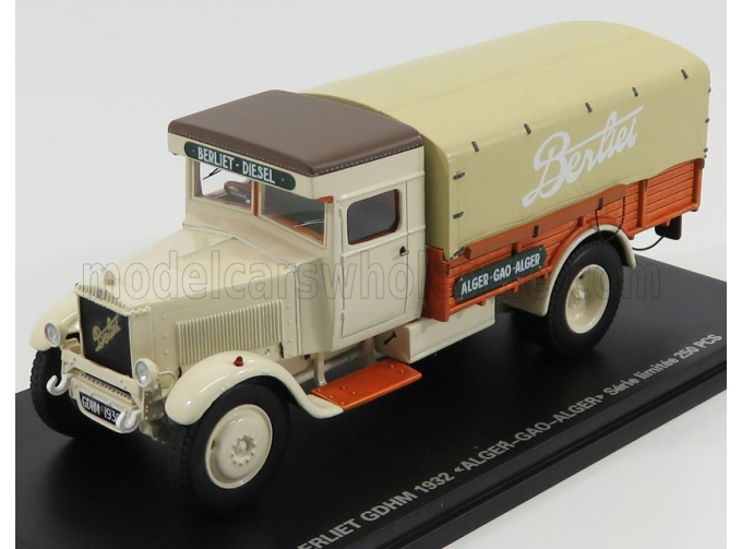 BERLIET Gdhm бортовой грузовик с тентом Экспедиция Алжир – Гао – Алжир (1932), бежевый