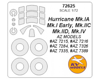 Маски окрасочные Hurricane Mk.I / IIC / IID / IV + маски на диски и колеса