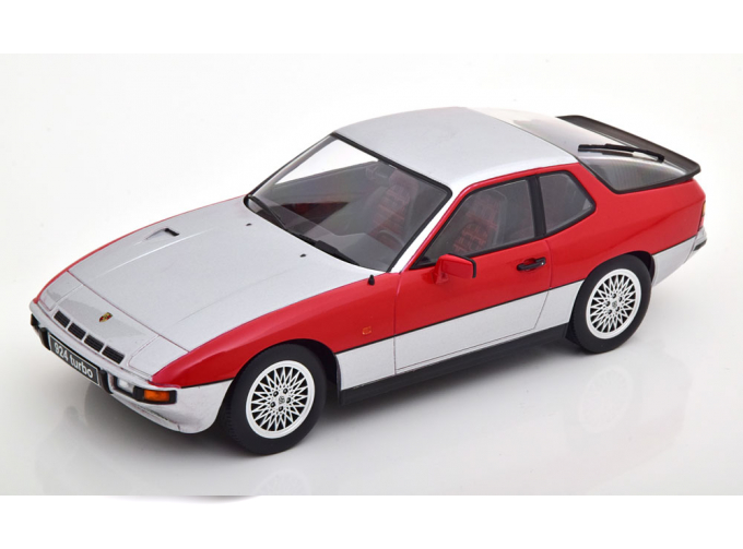 PORSCHE 924 Turbo, silber/rot