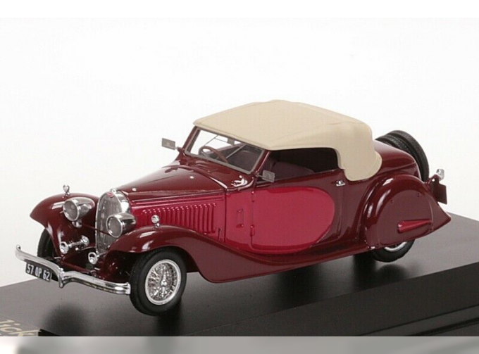 BUGATTI T57 Stelvio Drophead Coupe (1934), bordeaud / red