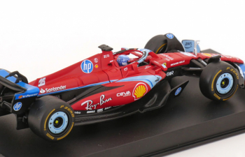 FERRARI F1 Sf-24 Team Scuderia Ferrari №16 3rd Miami Gp (2024) Charles Leclerc - With Pilot And Showcase, Red Black Light Blue