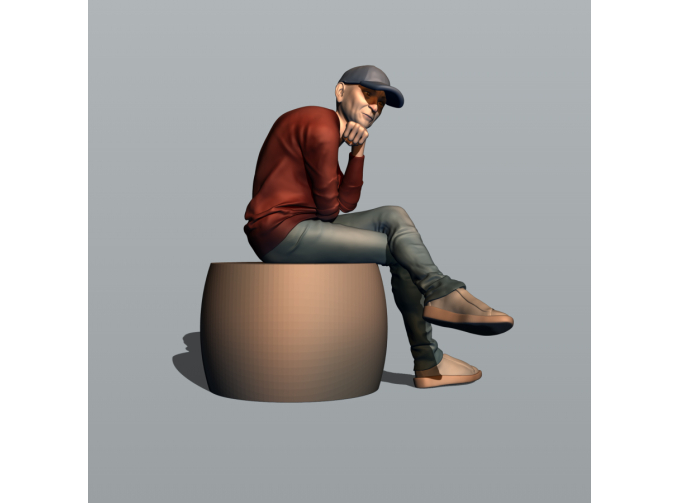 Фигура Дядя Паша (масштаб 1:24), окрашенная