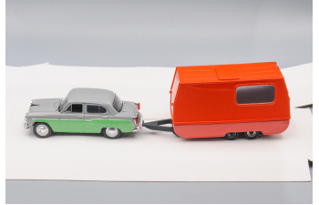 МОСКВИЧ-407 (ДеАгостини) с прицепом "Дача", красный