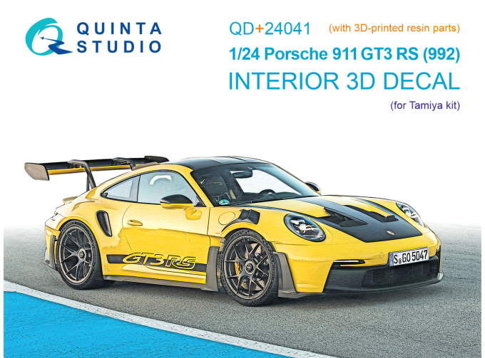 3D Декаль интерьера кабины Porsche 911 GT3 RS (992) (Tamiya) (с 3D-печатными деталями)